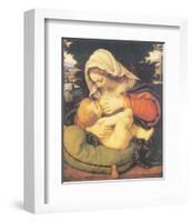 Madonna With The Green Cushion-Andrea Solari-Framed Premium Giclee Print
