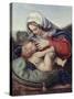 Madonna with the Green Cushion-Andrea Solario-Stretched Canvas