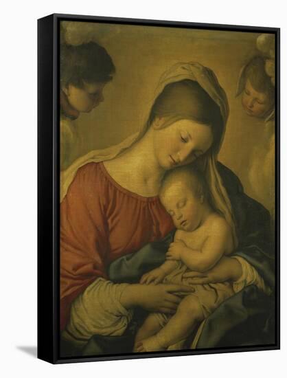 Madonna with the Infant Jesus Sleeping, 17th century-Giovanni Battista Salvi da Sassoferrato-Framed Stretched Canvas
