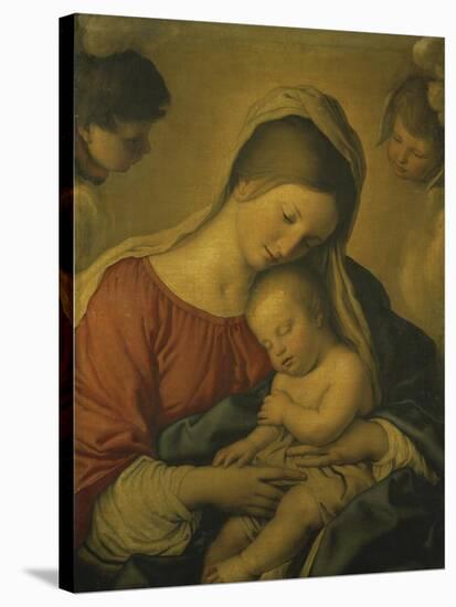 Madonna with the Infant Jesus Sleeping, 17th century-Giovanni Battista Salvi da Sassoferrato-Stretched Canvas