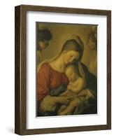 Madonna with the Infant Jesus Sleeping, 17th century-Giovanni Battista Salvi da Sassoferrato-Framed Giclee Print