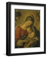 Madonna with the Infant Jesus Sleeping, 17th century-Giovanni Battista Salvi da Sassoferrato-Framed Giclee Print