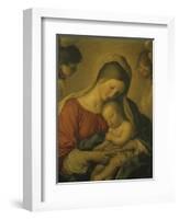 Madonna with the Infant Jesus Sleeping, 17th century-Giovanni Battista Salvi da Sassoferrato-Framed Giclee Print