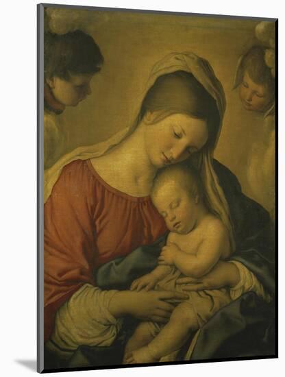 Madonna with the Infant Jesus Sleeping, 17th century-Giovanni Battista Salvi da Sassoferrato-Mounted Giclee Print