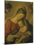 Madonna with the Infant Jesus Sleeping, 17th century-Giovanni Battista Salvi da Sassoferrato-Mounted Giclee Print