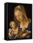 Madonna with the Pear. Child is holding a slice of a pear-Albrecht Dürer-Framed Stretched Canvas