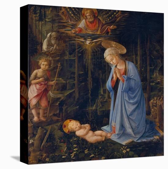 Madonna Worshipping the Child, about 1459-Fra Filippo Lippi-Stretched Canvas