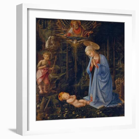 Madonna Worshipping the Child, about 1459-Fra Filippo Lippi-Framed Giclee Print