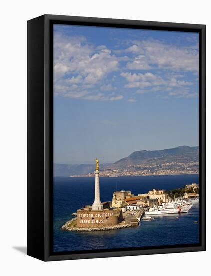 Madonnina Del Porto Statue, Port of Messina, Island of Sicily, Italy, Mediterranean, Europe-Richard Cummins-Framed Stretched Canvas
