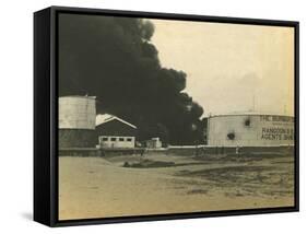 Madras Fuel Tanks on Fire, WWI-null-Framed Stretched Canvas