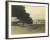 Madras Fuel Tanks on Fire, WWI-null-Framed Photographic Print