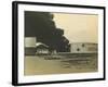 Madras Fuel Tanks on Fire, WWI-null-Framed Photographic Print