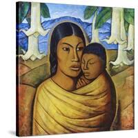 Madre Con Ibida-Alfredo Ramos Martinez-Stretched Canvas