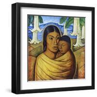 Madre Con Ibida-Alfredo Ramos Martinez-Framed Art Print