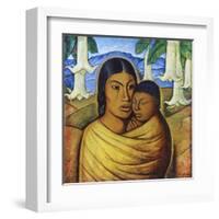 Madre Con Ibida-Alfredo Ramos Martinez-Framed Art Print