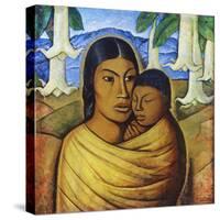 Madre Con Ibida-Alfredo Ramos Martinez-Stretched Canvas