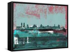 Madrid Abstract Skyline-Emma Moore-Framed Stretched Canvas