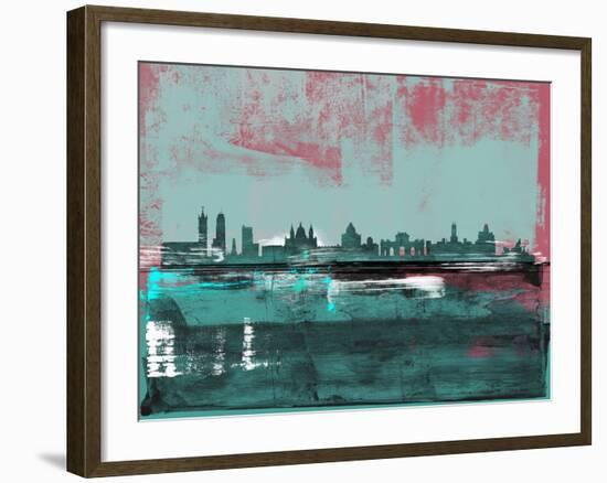 Madrid Abstract Skyline-Emma Moore-Framed Art Print