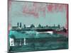 Madrid Abstract Skyline-Emma Moore-Mounted Art Print