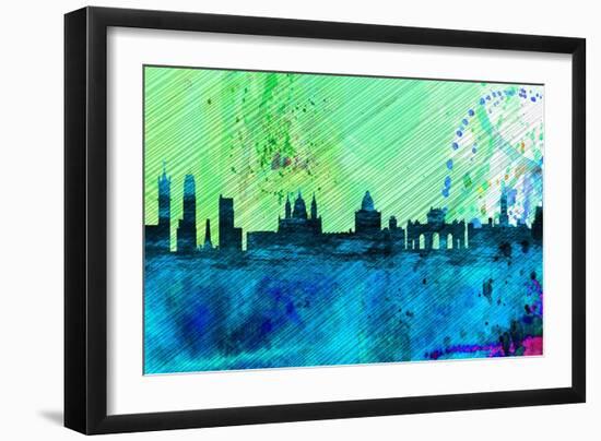 Madrid City Skyline-NaxArt-Framed Art Print