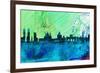 Madrid City Skyline-NaxArt-Framed Premium Giclee Print