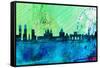 Madrid City Skyline-NaxArt-Framed Stretched Canvas