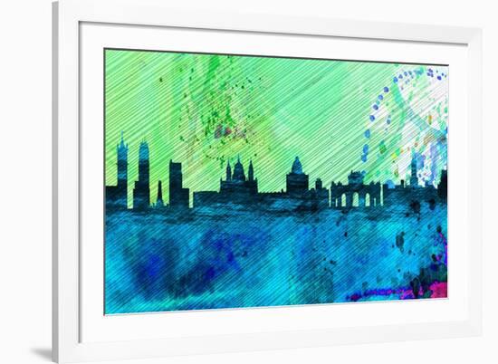 Madrid City Skyline-NaxArt-Framed Art Print