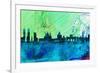 Madrid City Skyline-NaxArt-Framed Art Print