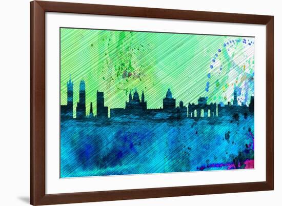 Madrid City Skyline-NaxArt-Framed Art Print