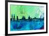 Madrid City Skyline-NaxArt-Framed Art Print