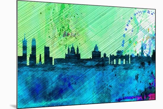 Madrid City Skyline-NaxArt-Mounted Art Print