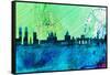 Madrid City Skyline-NaxArt-Framed Stretched Canvas