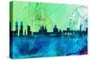 Madrid City Skyline-NaxArt-Stretched Canvas