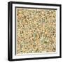 Madrid Map-Jazzberry Blue-Framed Art Print