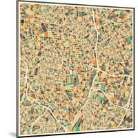 Madrid Map-Jazzberry Blue-Mounted Art Print