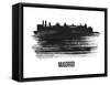 Madrid Skyline Brush Stroke - Black II-NaxArt-Framed Stretched Canvas