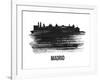 Madrid Skyline Brush Stroke - Black II-NaxArt-Framed Art Print