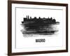 Madrid Skyline Brush Stroke - Black II-NaxArt-Framed Art Print