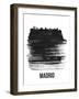 Madrid Skyline Brush Stroke - Black-NaxArt-Framed Art Print