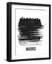 Madrid Skyline Brush Stroke - Black-NaxArt-Framed Art Print