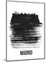 Madrid Skyline Brush Stroke - Black-NaxArt-Mounted Art Print