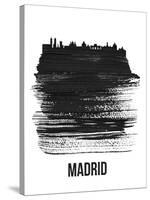 Madrid Skyline Brush Stroke - Black-NaxArt-Stretched Canvas