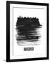 Madrid Skyline Brush Stroke - Black-NaxArt-Framed Art Print