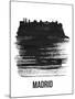 Madrid Skyline Brush Stroke - Black-NaxArt-Mounted Art Print