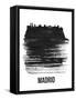 Madrid Skyline Brush Stroke - Black-NaxArt-Framed Stretched Canvas