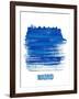 Madrid Skyline Brush Stroke - Blue-NaxArt-Framed Art Print