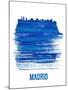 Madrid Skyline Brush Stroke - Blue-NaxArt-Mounted Art Print