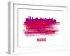 Madrid Skyline Brush Stroke - Red-NaxArt-Framed Art Print