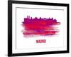 Madrid Skyline Brush Stroke - Red-NaxArt-Framed Art Print