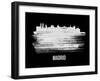 Madrid Skyline Brush Stroke - White-NaxArt-Framed Art Print